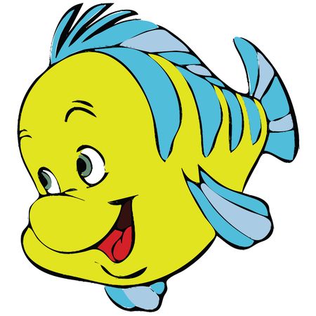 Free Clipart Of A Fish from Little Mermaid, Flounder