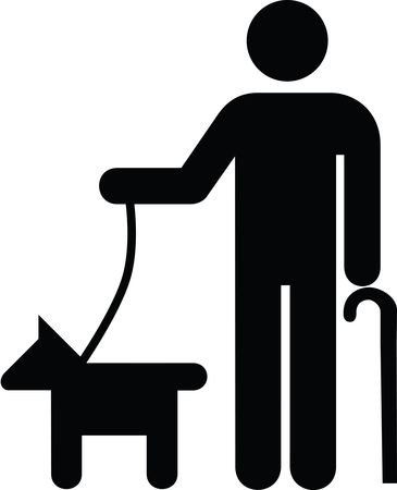 Free Clipart Of A Man With Disability Dog