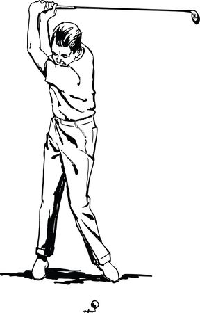 Free Clipart Of A Man Golfing