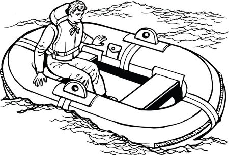 Free Clipart Of A Man in a Life Raft