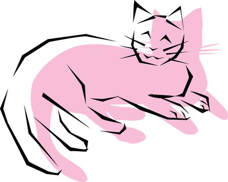 Free Clipart of a pink cat