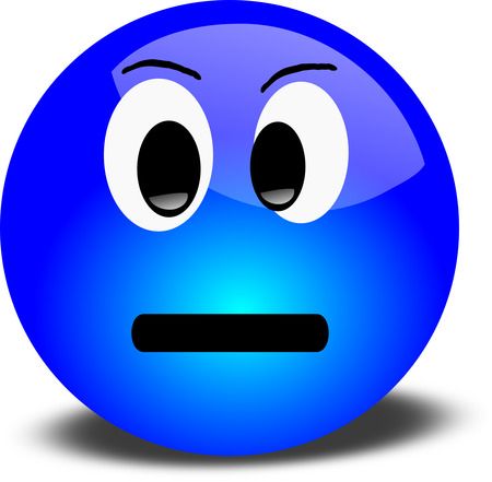 Free 3D Disgruntled Smiley Face Clipart Illustration