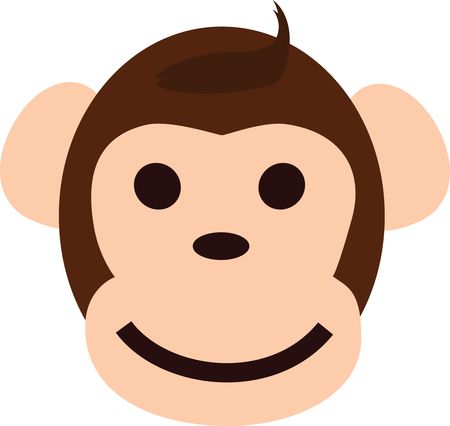 Free Clipart Of A happy monkey face