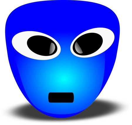 Free 3D Extra Terrestrial Smiley Face Clipart Illustration