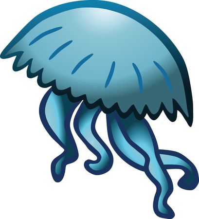 Free Clipart Of A Blue jellyfish