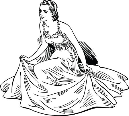 Free Clipart Of A Woman in a dress