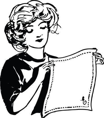 Free Clipart Of A Woman Holding a Napkin