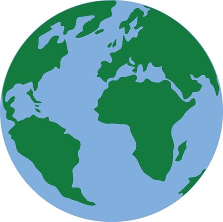 Free Clipart of a Blue and Green Earth