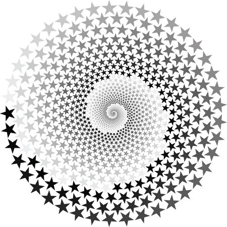 Free Clipart of a grayscale star vortex