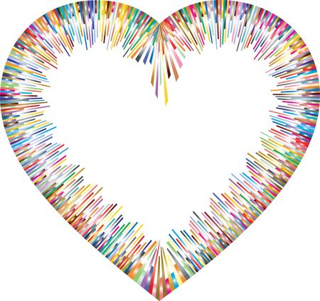 Free Clipart Of A Colorful Abstract Heart Border