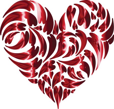 Free Clipart Of A Heart Made of Shiny Red Hearts
