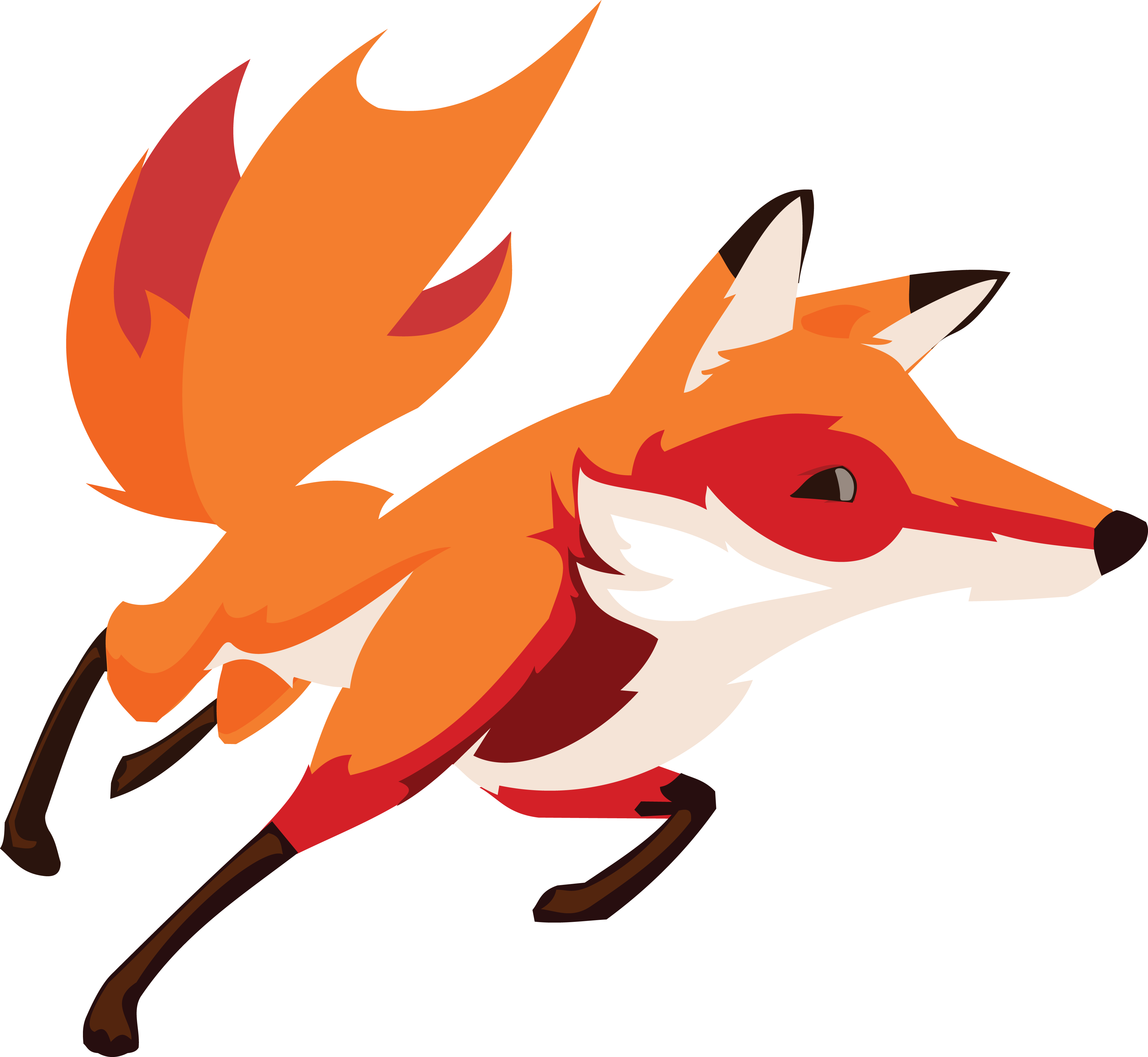 Free Clipart Of A Running Fox