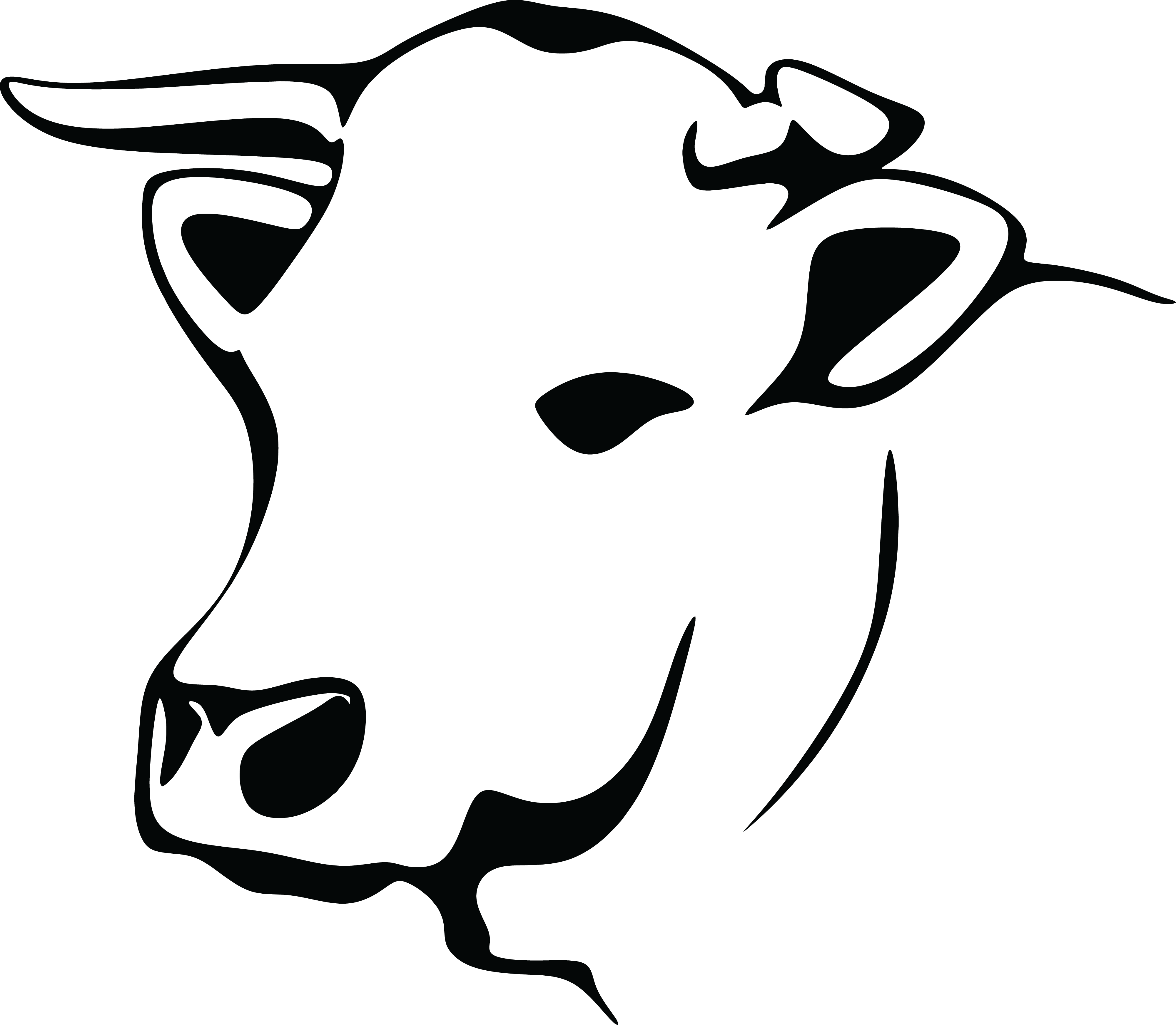 cow clipart black and white - photo #24