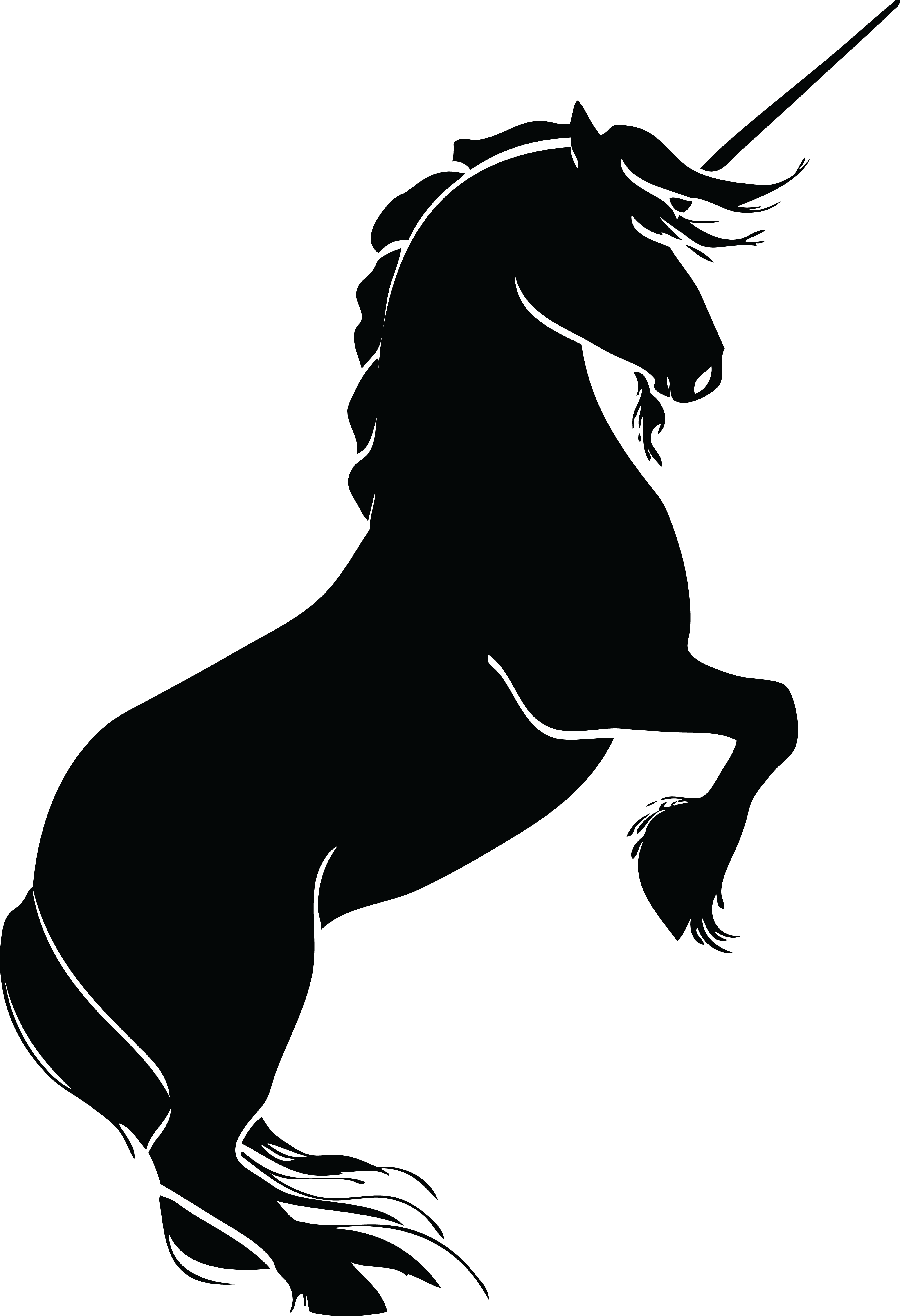 Download Free Clipart Of A Silhouetted Rearing Unicorn