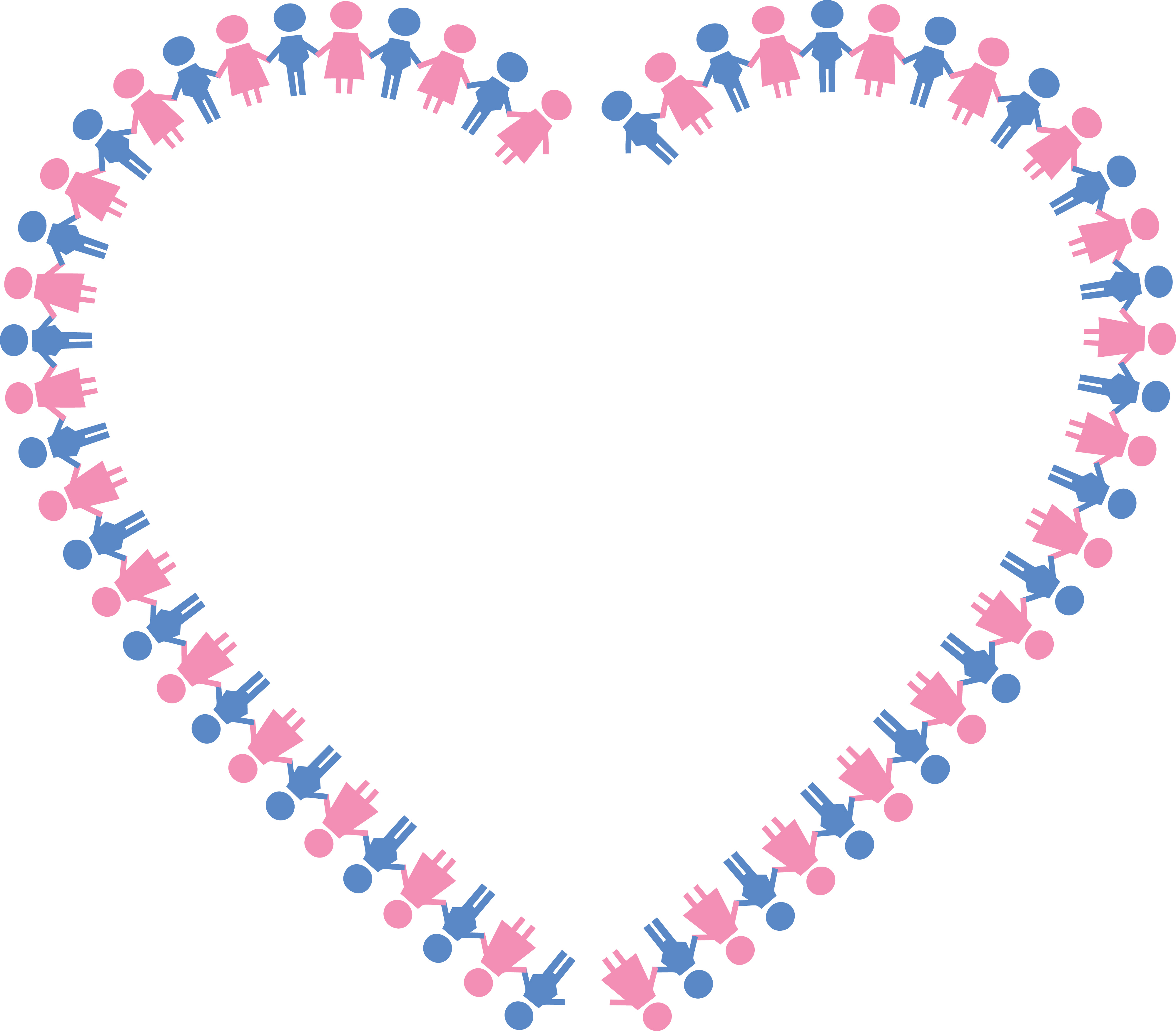 pink heart border clip art