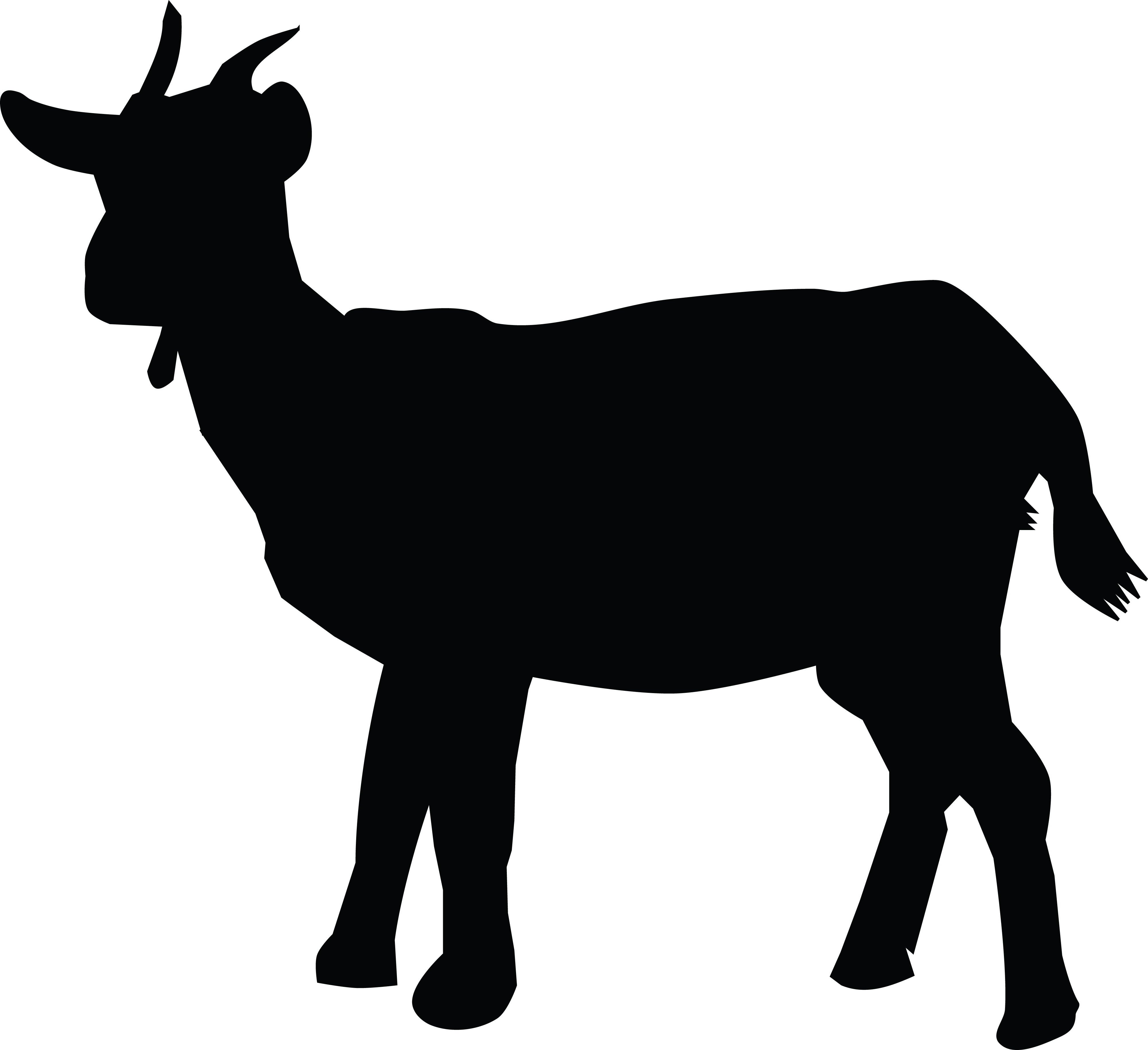 Free Clipart Of A Silhouetted Goat