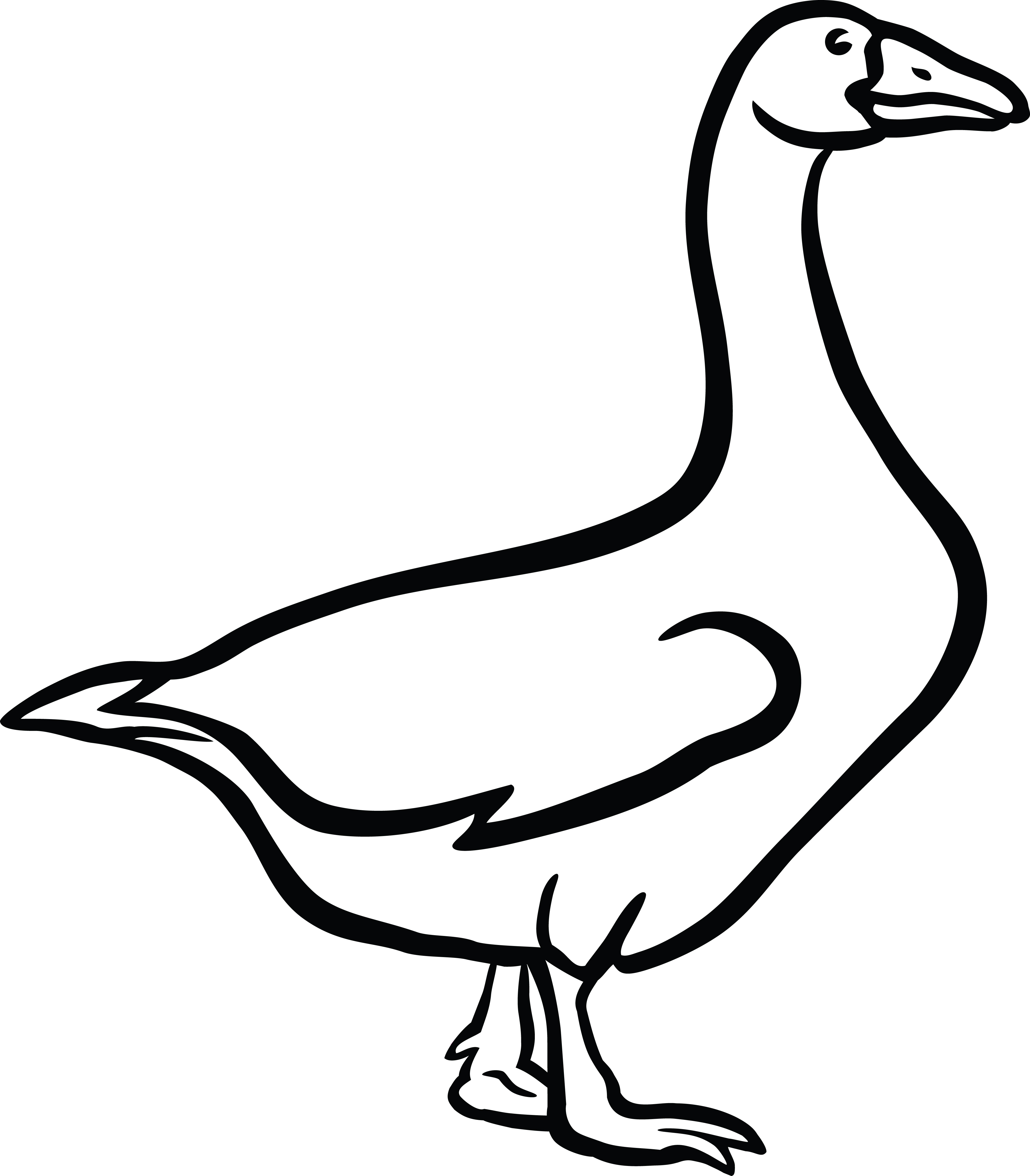 goose clipart black and white - photo #3