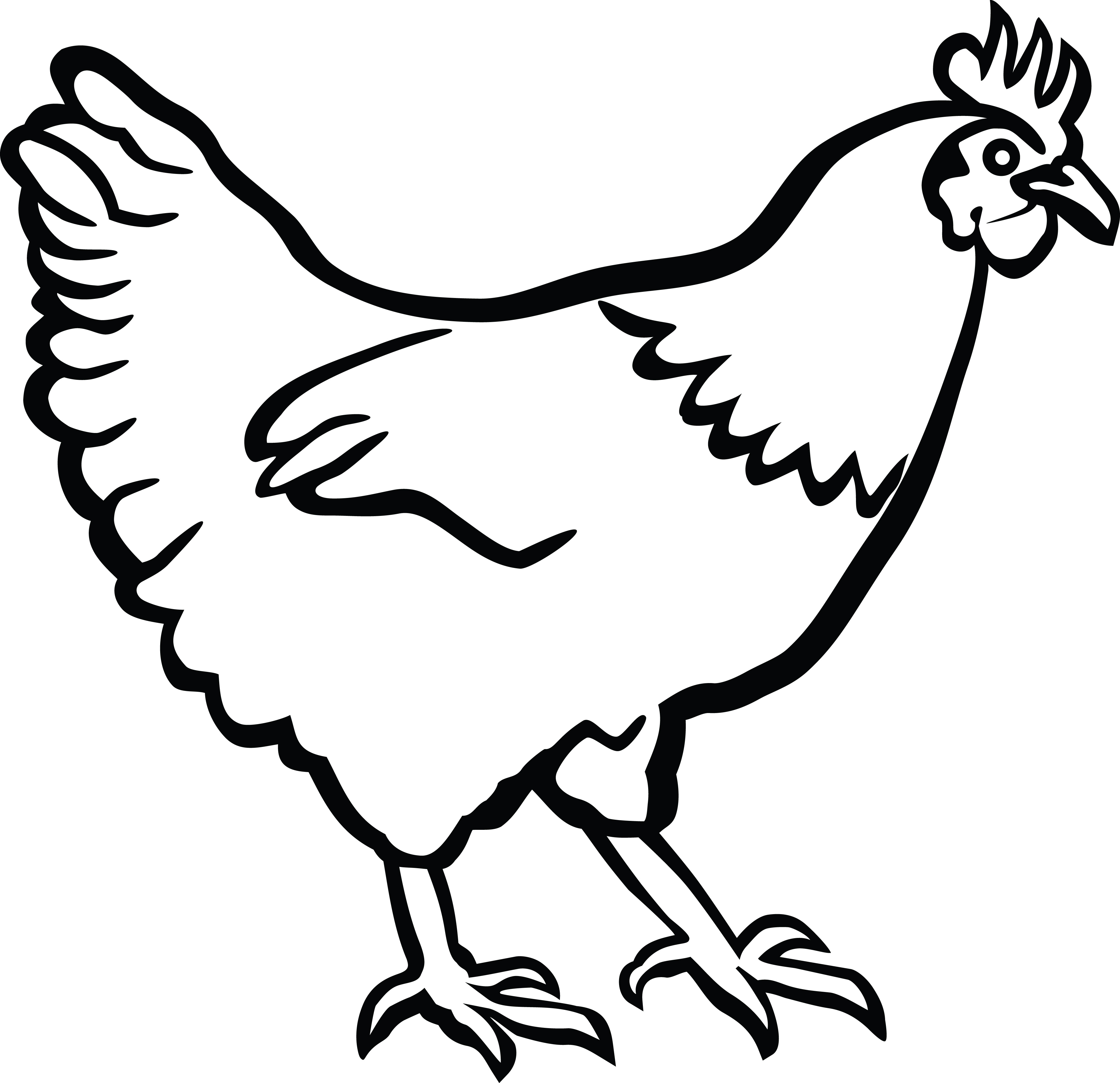 free chicken clipart black and white - photo #32