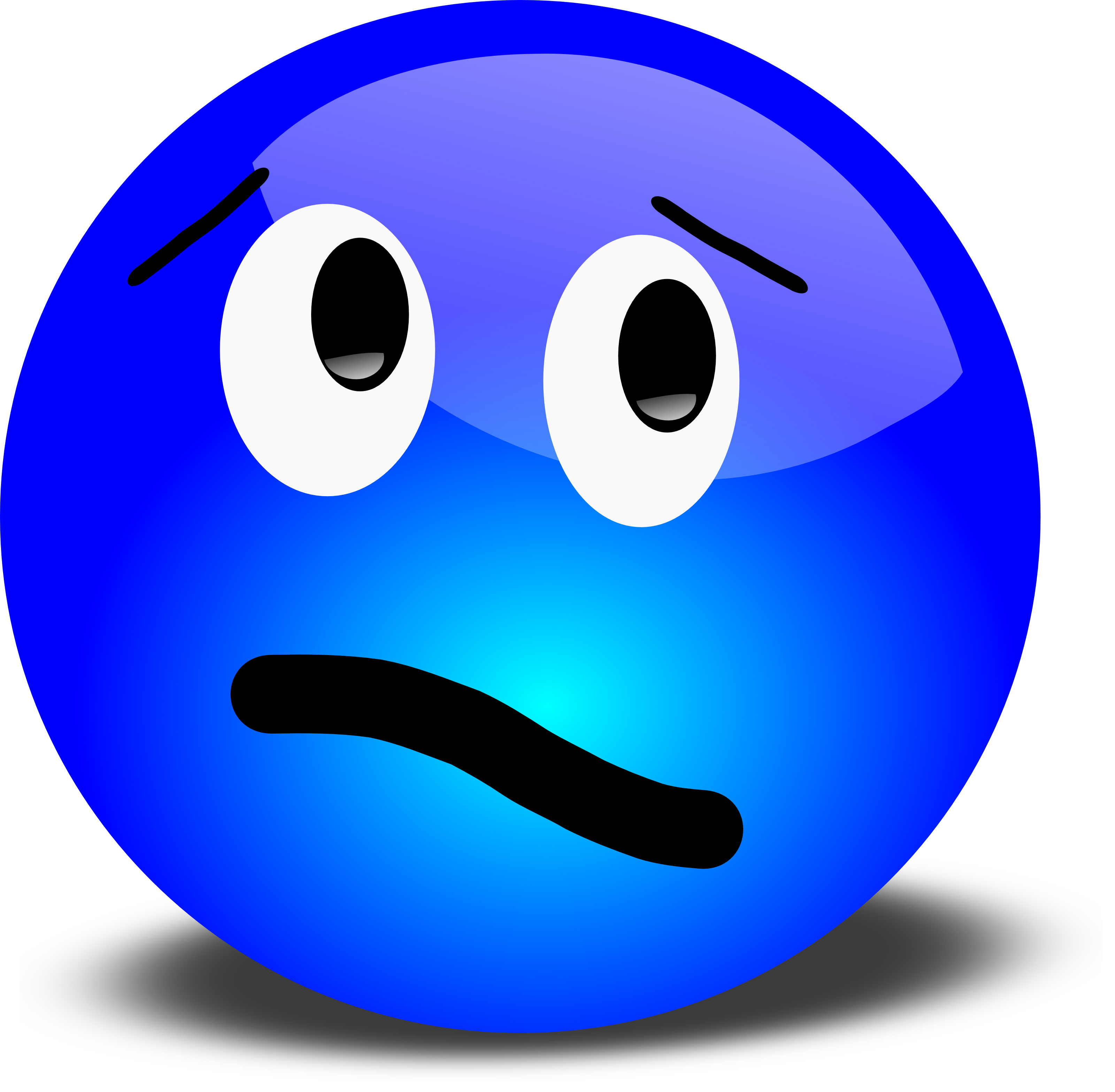 Confused Blue Smiley - Free 3D Vector Clipart Illustration