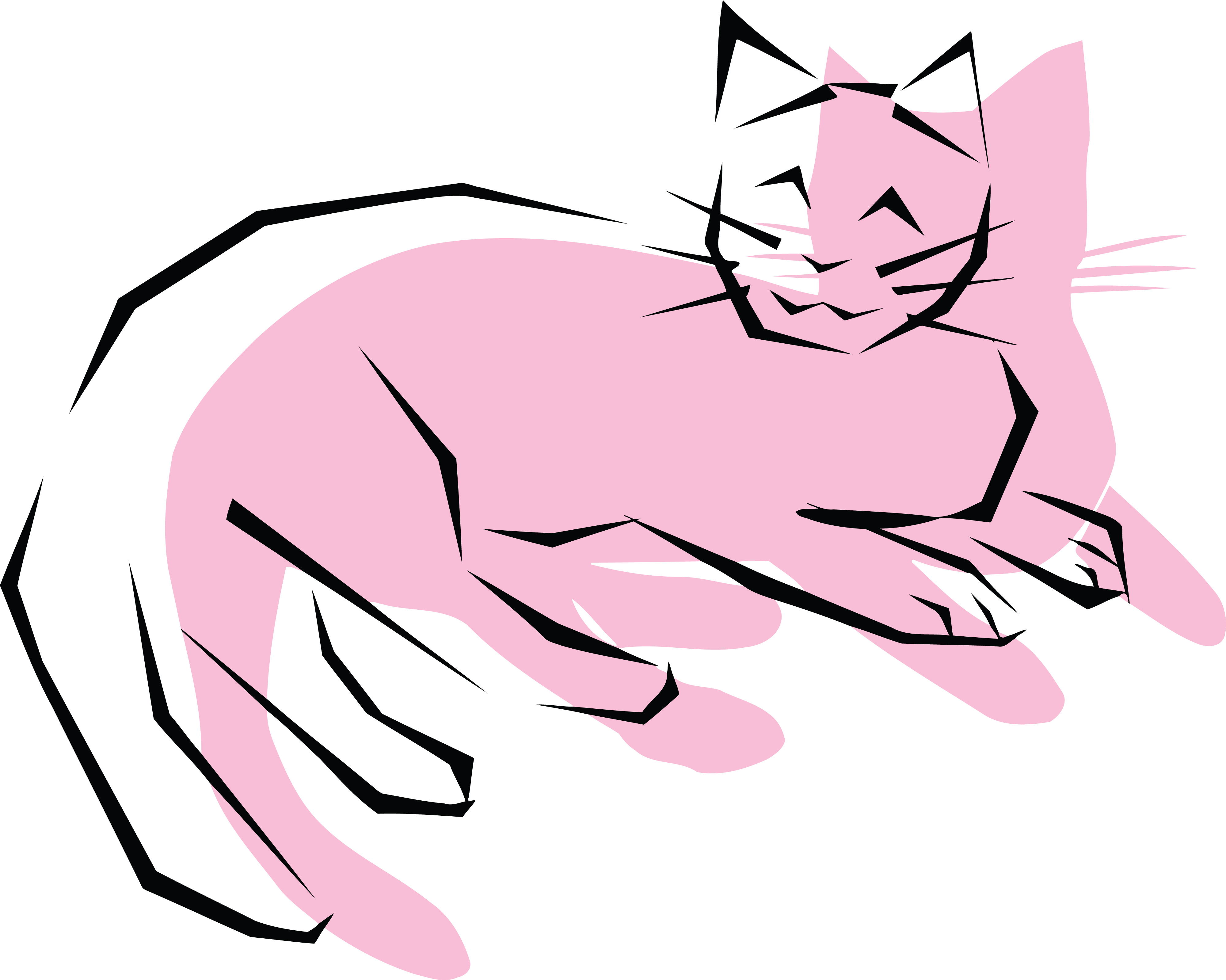 Free Clipart Of A Pink Cat