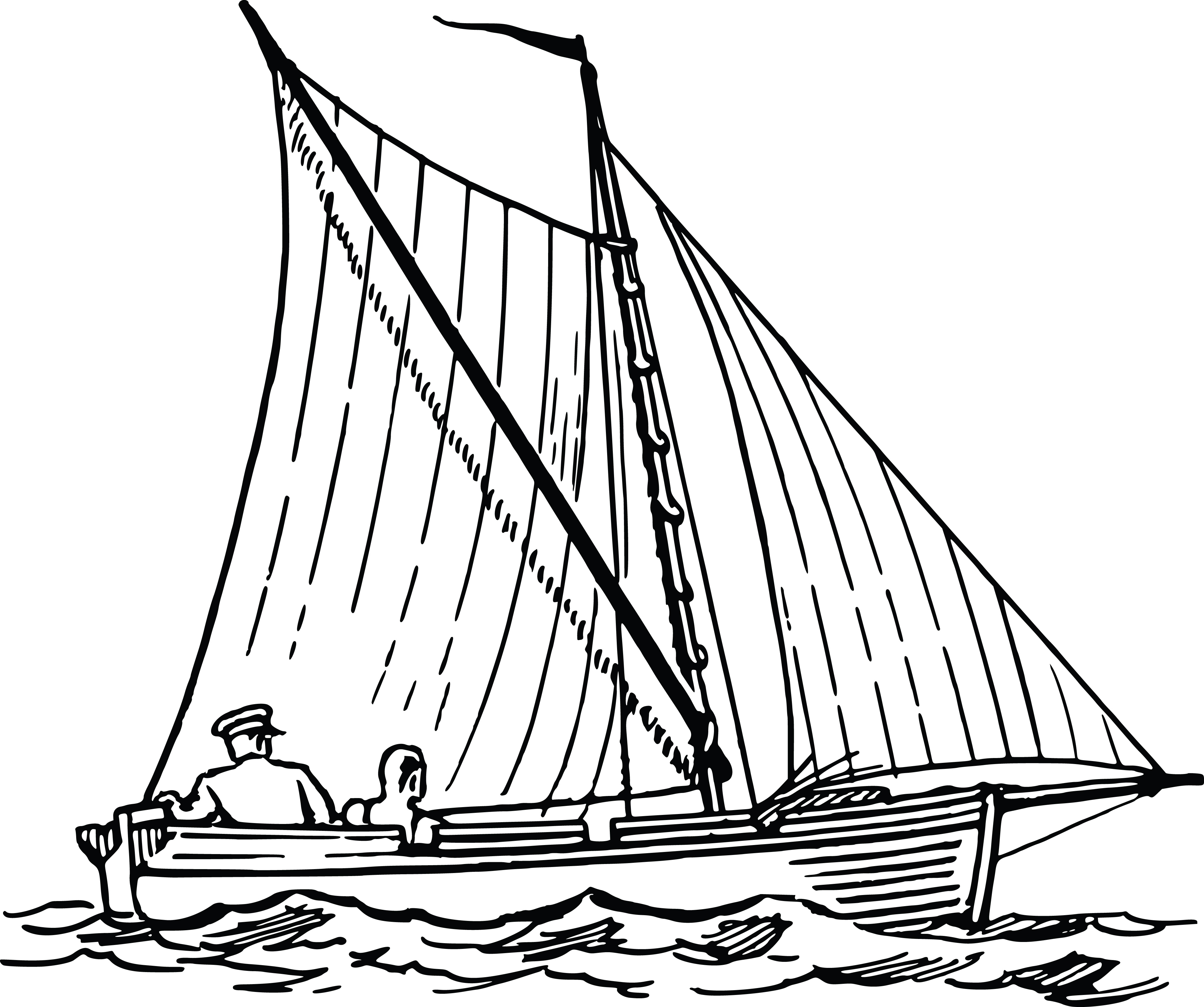 sailboat clipart black and white