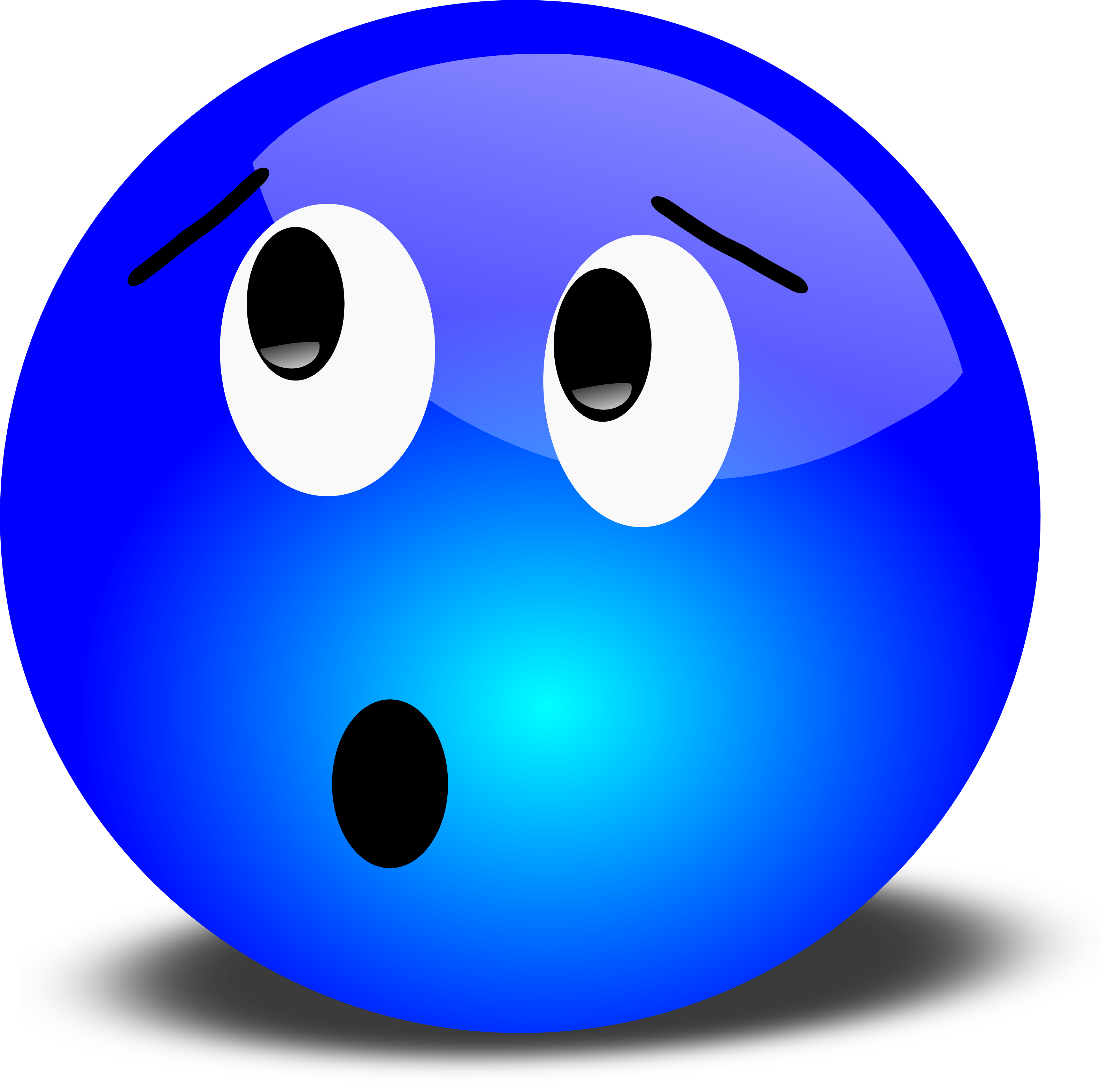 Free 3D Worried Smiley Face Clipart Illustration