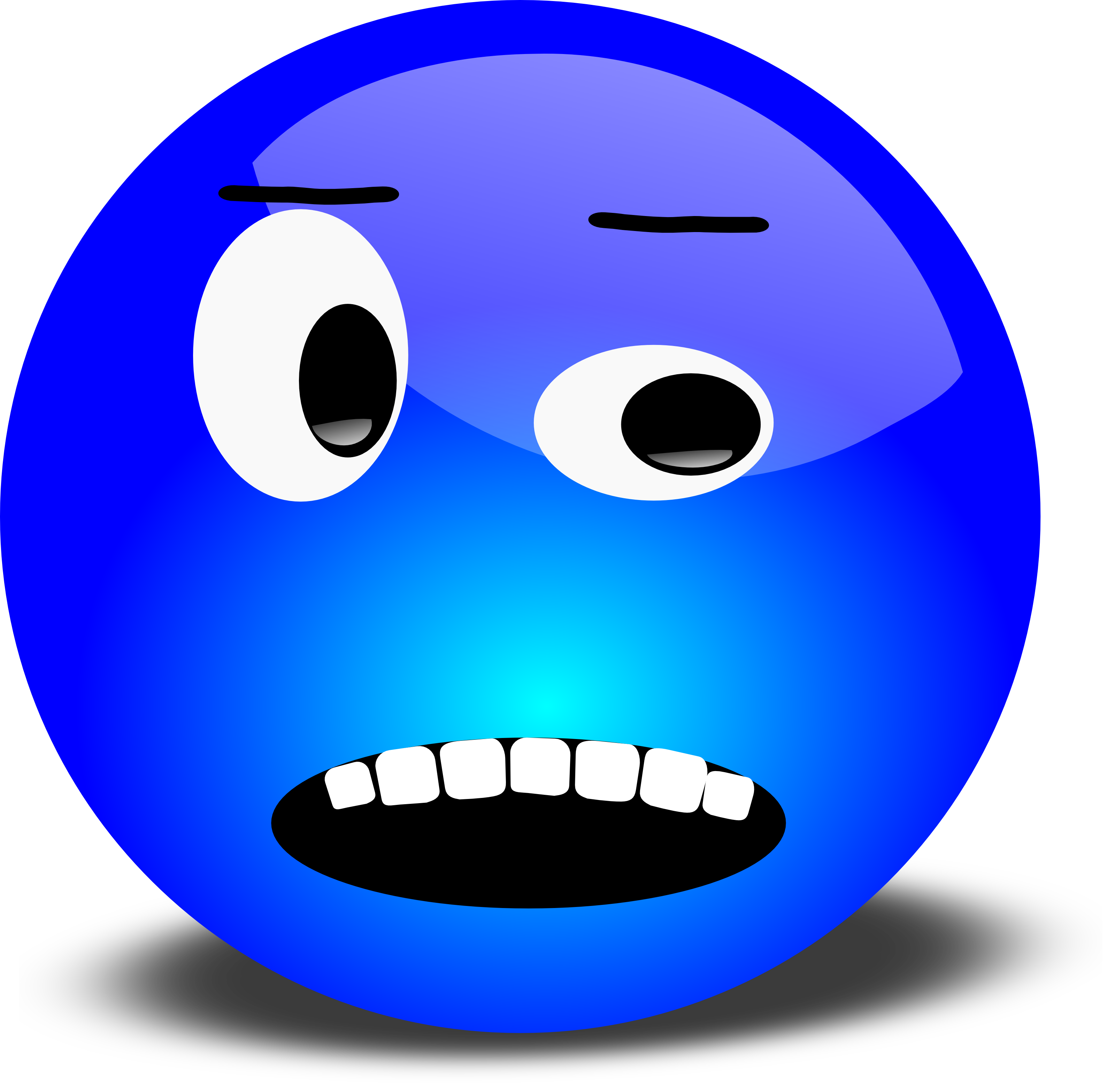 Free 3D Annoyed Smiley Face Clipart Illustration