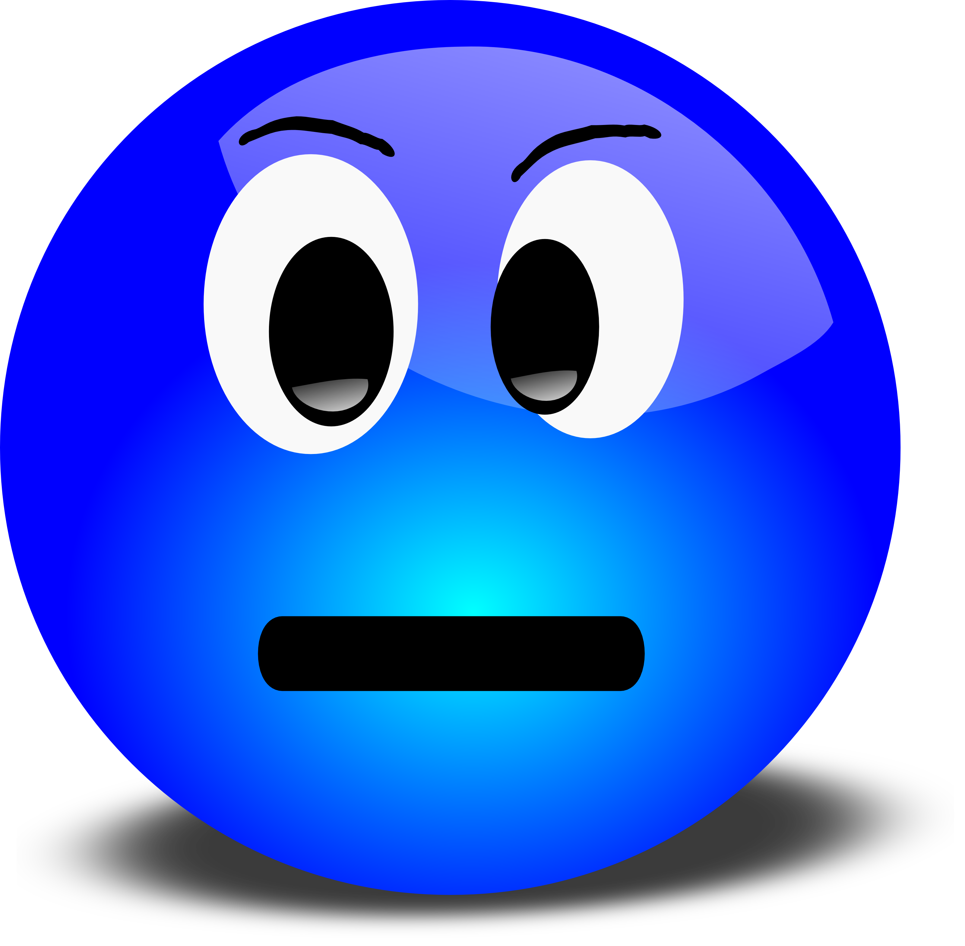 Free 3D Disgruntled Smiley Face Clipart Illustration